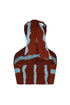 Emilia Hand Embroidered Cotton Top / Chocolate Striped Helechos